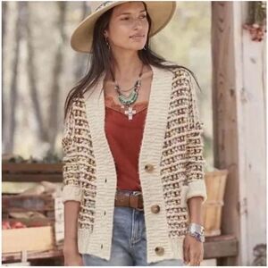 Boundless North Sundance Chunky Knit Retro Cardigan sz XS EUC Over Sized